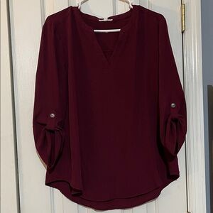 Maurices Deep Burgundy Blouse
